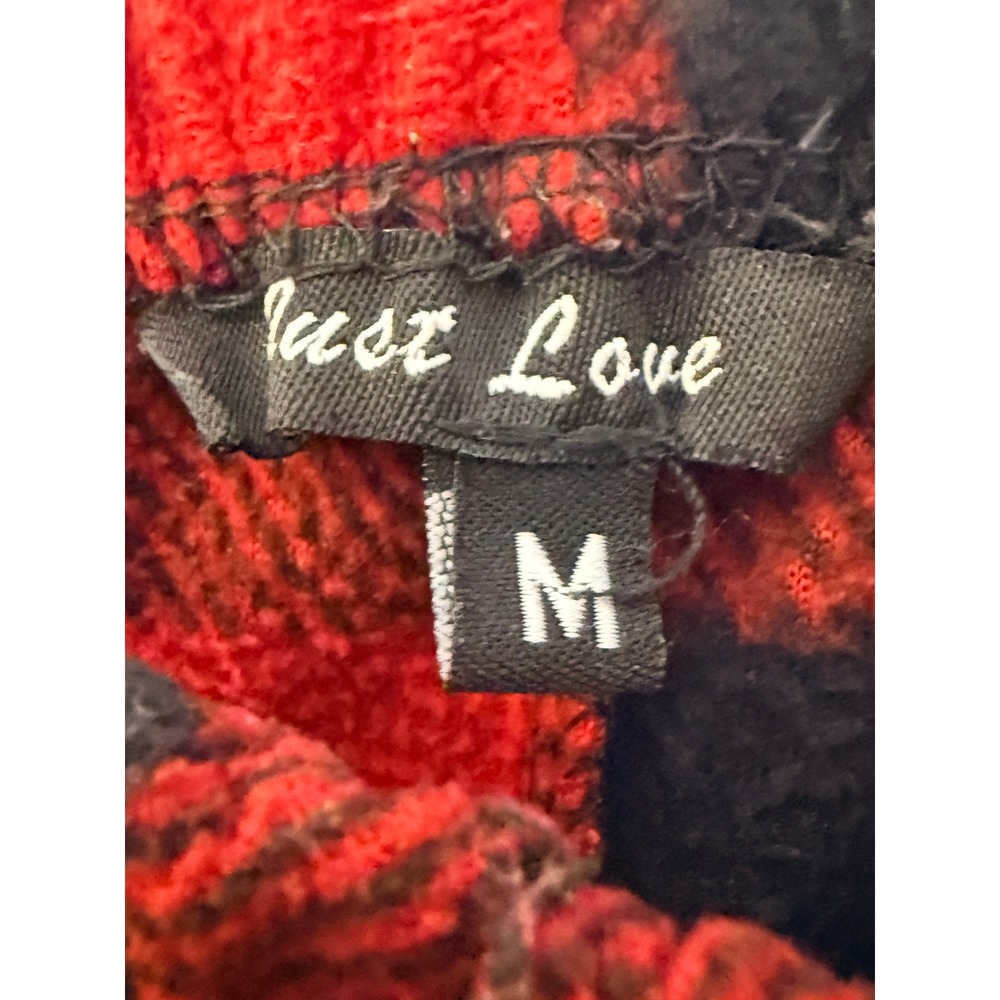Just Love Womens Buffalo Plaid Pajama Pants Red Black Fleece Sleep Bottoms M